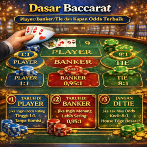 Dasar Baccarat: Player/Banker/Tie dan kapan odds terbaik